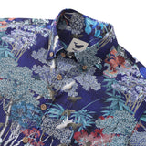 Castlebeard Men's Hawaiian Shirt 1950s Vintage Print Cotton Button-down Short Sleeve Aloha Shirt By Sylvia, view 2