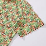 Castlebeard Men's Hawaiian Shirt Algae Movement By Lucille Pattern Cotton Button-down Short Sleeve Aloha Shirt, view 4