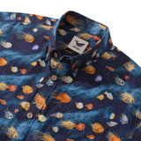 Castlebeard Men's Hawaiian Shirt Aquatic Reverie Print Cotton Button-down Short Sleeve Aloha Shirt By Amy, view 2