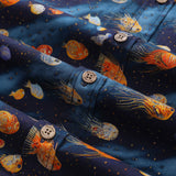 Castlebeard Men's Hawaiian Shirt Aquatic Reverie Print Cotton Button-down Short Sleeve Aloha Shirt By Amy, view 5