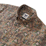 Castlebeard Men's Hawaiian Shirt Autumn Colors Print Cotton Button-down Short Sleeve Aloha Shirt By Amy, view 2