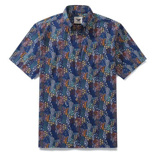 Castlebeard Men's Hawaiian Shirt Bead Pattern By Isoletto Design Cotton Button-down Short Sleeve Aloha Shirt