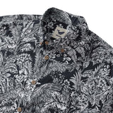 Castlebeard Men's Hawaiian Shirt Black Parrot In The Jungle 100% Cotton Button Down By Amy, view 2
