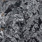 Castlebeard Men's Hawaiian Shirt Black Parrot In The Jungle 100% Cotton Button Down By Amy, view 3