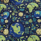 Castlebeard Men's Hawaiian Shirt Blue Planet Earth Day Shirt Cotton Button-down Short Sleeve Aloha Shirt By Yakima, view 3