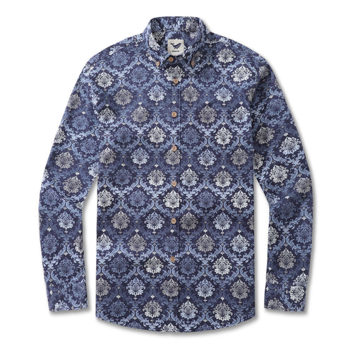 Castlebeard Men's Hawaiian Shirt Budapest Cotton Button-down Long Sleeve Aloha Shirt By Sherry