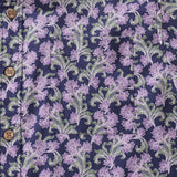 Castlebeard Men's Hawaiian Shirt Button Down Morris Shirt Purple Floral Cotton Aloha Shirt Tribute To William Morris By Amy, view 3