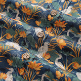 Castlebeard Men's Hawaiian Shirt By the pond By Cassandra O'Leary Cotton Button-down Short Sleeve Aloha Shirt, view 5