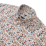 Castlebeard Men's Hawaiian Shirt Field of Dreams Print Cotton Button-down Short Sleeve Aloha Shirt By Amy, view 2
