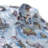 Castlebeard Men's Hawaiian Shirt Flight of the Falcons Cotton Button-down Short Sleeve Aloha Shirt By Sun, view 2