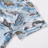 Castlebeard Men's Hawaiian Shirt Flight of the Falcons Cotton Button-down Short Sleeve Aloha Shirt By Sun, view 4
