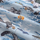 Castlebeard Men's Hawaiian Shirt Flight of the Falcons Cotton Button-down Short Sleeve Aloha Shirt By Sun, view 5