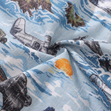 Castlebeard Men's Hawaiian Shirt Flight of the Falcons Cotton Button-down Short Sleeve Aloha Shirt By Sun, view 6