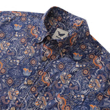 Castlebeard Men's Hawaiian Shirt Floral Series 4 Print Cotton Button-down Short Sleeve Aloha Shirt By Sun, view 2