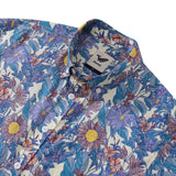 Castlebeard Men's Hawaiian Shirt Flower Sea Print Cotton Button-down Short Sleeve Aloha Shirt By Amy, view 2