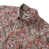Castlebeard Men's Hawaiian Shirt Geometry of Tradition Cotton Button-down Long Sleeve Aloha Shirt By Cigar, view 3