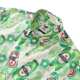 Castlebeard Men's Hawaiian Shirt Green Bubble Print Cotton Button-down Short Sleeve Aloha Shirt By Evan, view 2
