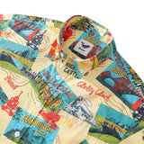 Castlebeard Men's Hawaiian Shirt Heritage Railway Scotland Print 1940s Vintage Short Sleeve Aloha Shirt By Vyoma Soni, view 2