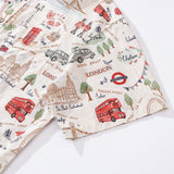Castlebeard Men's Hawaiian Shirt Icons of Old London Town Print By Noopur Cotton Button-down Short Sleeve Aloha Shirt, view 4