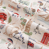 Castlebeard Men's Hawaiian Shirt Icons of Old London Town Print By Noopur Cotton Button-down Short Sleeve Aloha Shirt, view 5