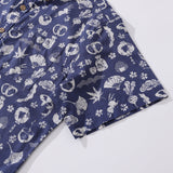 Castlebeard Men's Hawaiian Shirt Kyoto Memories By House of Haricot Cotton Button-down Short Sleeve Aloha Shirt, view 4
