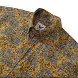 Castlebeard Men's Hawaiian Shirt Leaves and Flowers Print Cotton Button-down Short Sleeve Aloha Shirt By Yakima, view 2