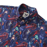 Castlebeard Men's Hawaiian Shirt Leviathan Showdown Print Cotton Button-down Short Sleeve Aloha Shirt By Sun, view 2