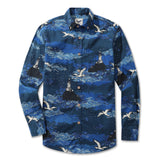 Castlebeard Men's Hawaiian Shirt Lighthouse By Alice Brown Cotton Button-down Long Sleeve Aloha Shirt, view 3