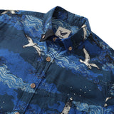 Castlebeard Men's Hawaiian Shirt Lighthouse By Alice Brown Cotton Button-down Long Sleeve Aloha Shirt, view 4