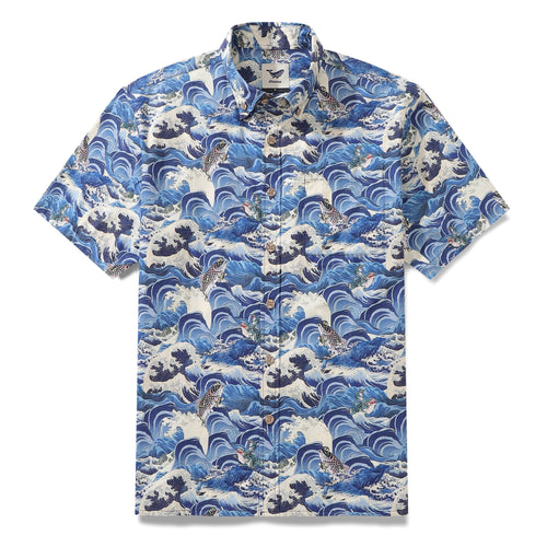 Castlebeard Men's Hawaiian Shirt Lucky Embrace Print Cotton Button-down Short Sleeve Aloha Shirt By Sun