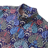 Castlebeard Men's Hawaiian Shirt Moon Moth Mysteries By Rebecca Elfast Cotton Button-down Short Sleeve Aloha Shirt, view 2