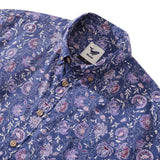 Castlebeard Men's Hawaiian Shirt Mystic Flowers Print Cotton Button-down Short Sleeve Aloha Shirt By Amy, view 2