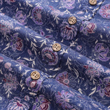 Castlebeard Men's Hawaiian Shirt Mystic Flowers Print Cotton Button-down Short Sleeve Aloha Shirt By Amy, view 5