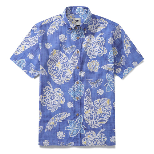 Castlebeard Men's Hawaiian Shirt Native Hawaiian Plants Cotton Button-down Short Sleeve Aloha Shirt By Sun
