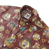 Castlebeard Men's Hawaiian Shirt “O'zapft is” Print Cotton Button-down Short Sleeve Aloha Shirt By Sun, view 2