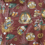Castlebeard Men's Hawaiian Shirt “O'zapft is” Print Cotton Button-down Short Sleeve Aloha Shirt By Sun, view 3