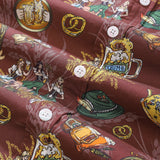 Castlebeard Men's Hawaiian Shirt “O'zapft is” Print Cotton Button-down Short Sleeve Aloha Shirt By Sun, view 5
