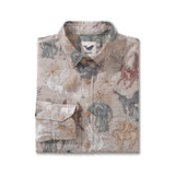 Castlebeard Men's Hawaiian Shirt Pegasus in Flight Cotton Button-down Long Sleeve Aloha Shirt By Sherry, view 2