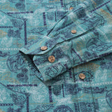 Castlebeard Men's Hawaiian Shirt Pele and Hiiaka Cotton Button-down Long Sleeve Aloha Shirt By Cigar, view 4