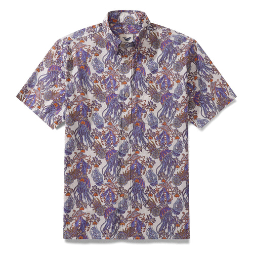 Castlebeard Men's Hawaiian Shirt Precious Undersea World By Andrea Leonelli Cotton Button-down Short Sleeve Aloha Shirt