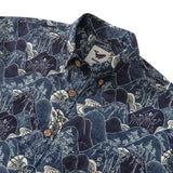 Castlebeard Men's Hawaiian Shirt Serenity Falls Cotton Button-down Long Sleeve Aloha Shirt By Cigar, view 3