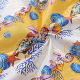 Castlebeard Men's Hawaiian Shirt Shell-Stripes Short Sleeve Aloha By Sylvia, view 6