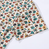 Castlebeard Men's Hawaiian Shirt Spinning in the Past Print Cotton Button-down Short Sleeve Aloha Shirt By Amy, view 4
