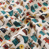 Castlebeard Men's Hawaiian Shirt Spinning in the Past Print Cotton Button-down Short Sleeve Aloha Shirt By Amy, view 6