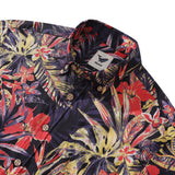 Castlebeard Men's Hawaiian Shirt Summer Night Print Cotton Button-down Short Sleeve Aloha Shirt By Amy, view 2