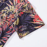 Castlebeard Men's Hawaiian Shirt Summer Night Print Cotton Button-down Short Sleeve Aloha Shirt By Amy, view 4