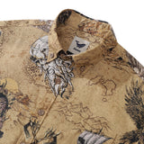 Castlebeard Men's Hawaiian Shirt Swashbucklers' Quest Cotton Button-down Short Sleeve Aloha Shirt By Sherry, view 2