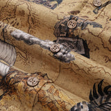 Castlebeard Men's Hawaiian Shirt Swashbucklers' Quest Cotton Button-down Short Sleeve Aloha Shirt By Sherry, view 5