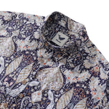 Castlebeard Men's Hawaiian Shirt The Garden of Serenity Cotton Button-down Short Sleeve 1940s Vintage Shirt By Sylvia, view 2