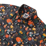 Castlebeard Men's Hawaiian Shirt The Secret Garden Print By Lucille Pattern Cotton Button-down Short Sleeve Aloha Shirt, view 2